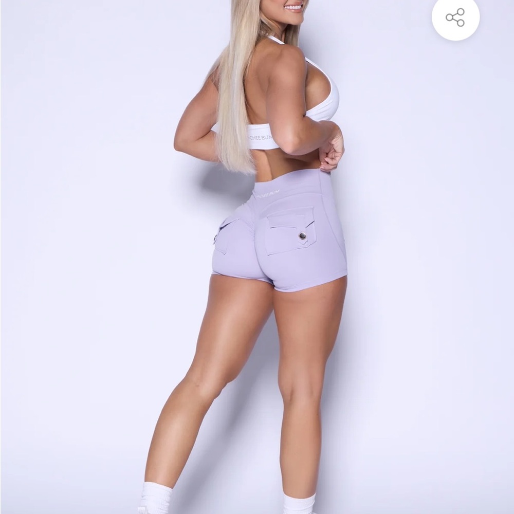 pcheebum pocket scrunch butt lavendar exhorts, M, new in packaging